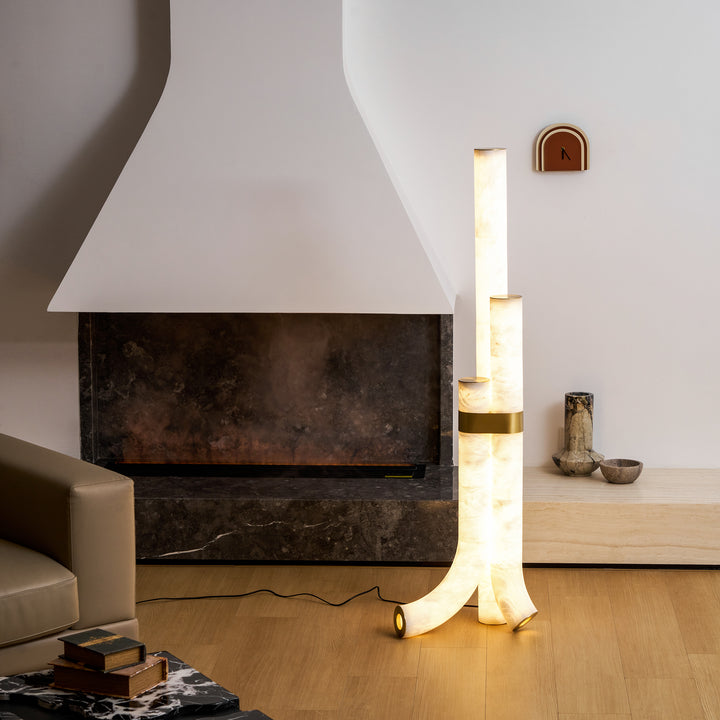 Piped Alabaster Floor Lamp - Vakkerlight