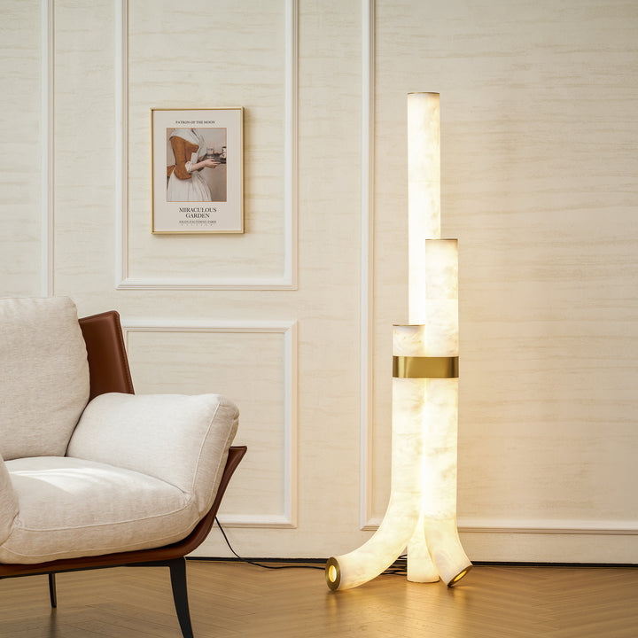 Piped Alabaster Floor Lamp - Vakkerlight