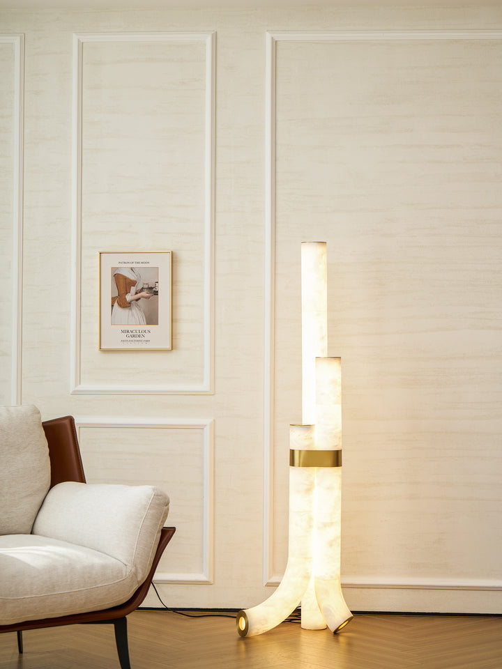 Piped Alabaster Floor Lamp - Vakkerlight
