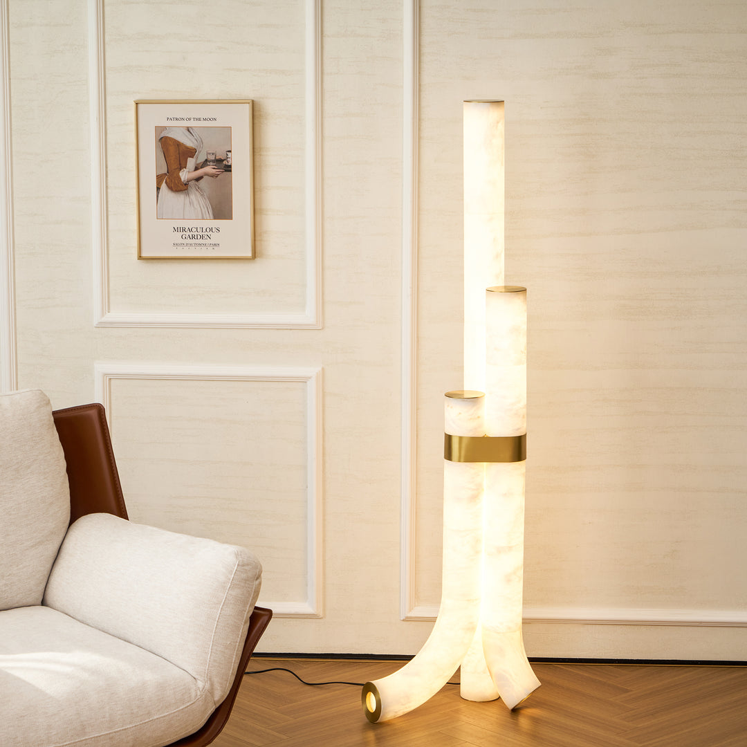 Piped Alabaster Floor Lamp - Vakkerlight