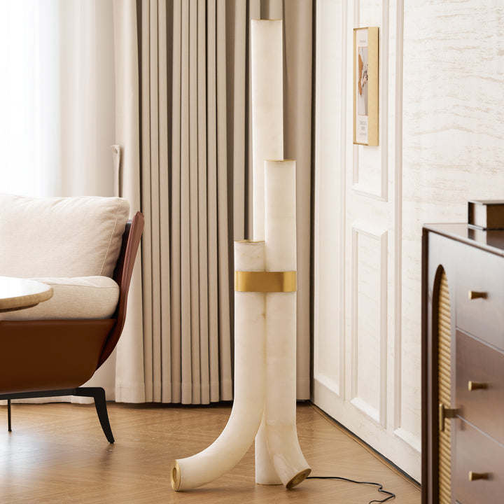 Piped Alabaster Floor Lamp - Vakkerlight