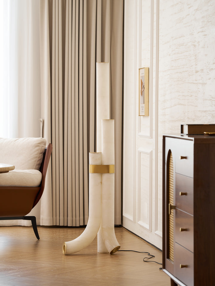 Piped Alabaster Floor Lamp - Vakkerlight