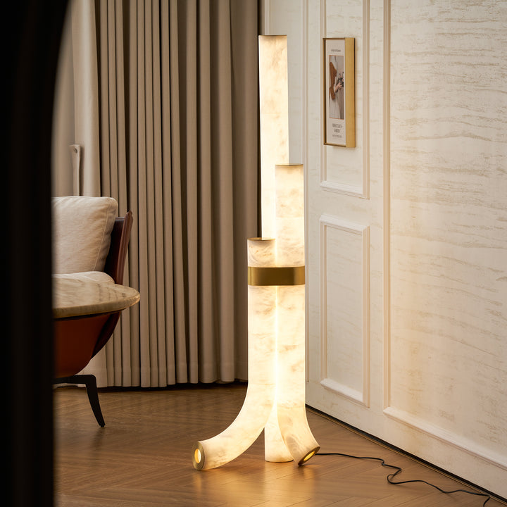 Piped Alabaster Floor Lamp - Vakkerlight