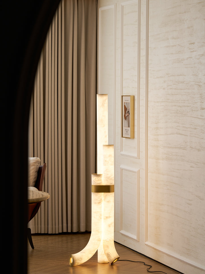 Piped Alabaster Floor Lamp - Vakkerlight