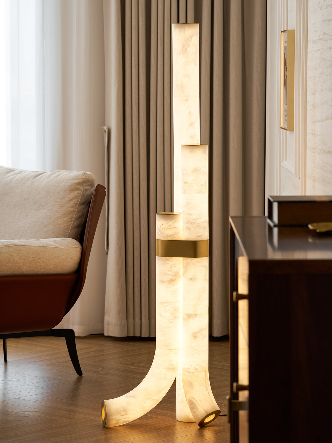 Piped Alabaster Floor Lamp - Vakkerlight