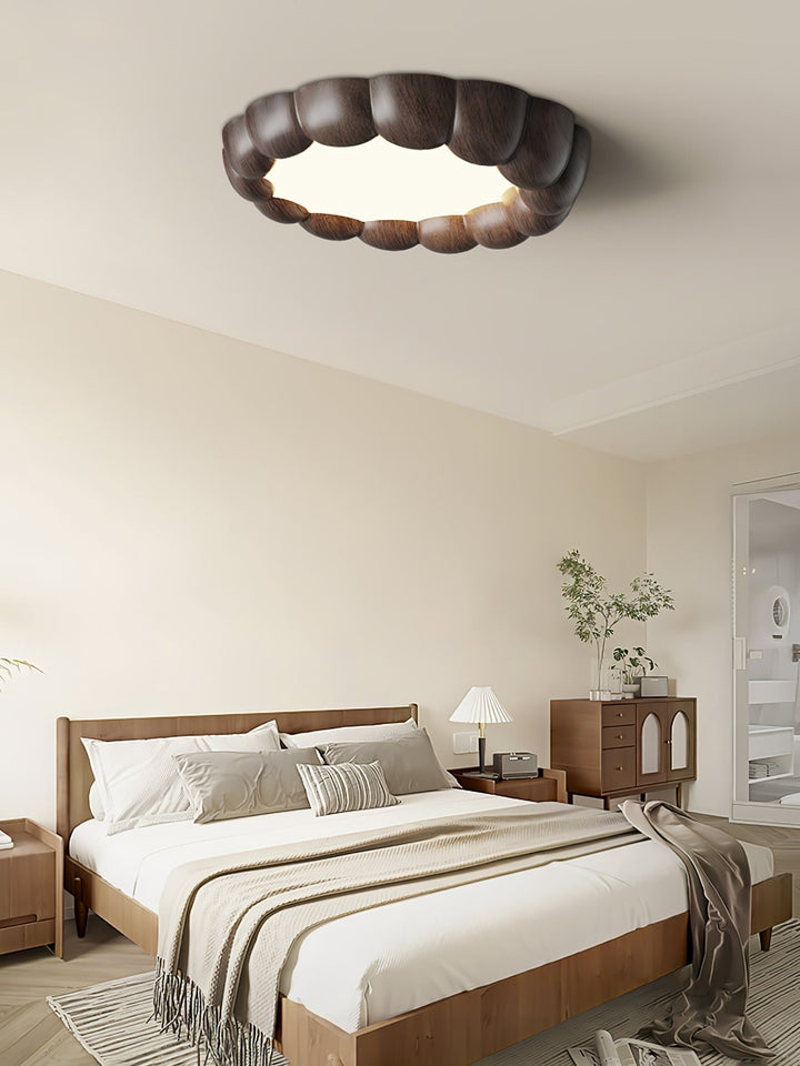 Faux Wood Ripple Ceiling Lamp - Vakkerlight