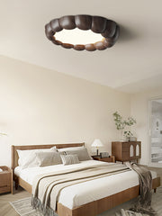 Faux Wood Ripple Ceiling Lamp