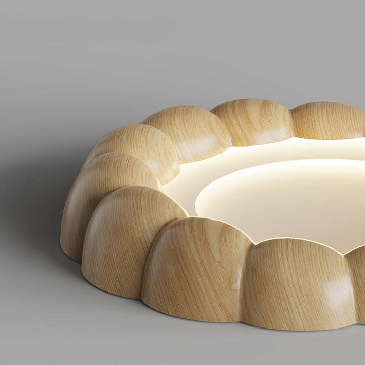 Faux Wood Ripple Ceiling Lamp - Vakkerlight