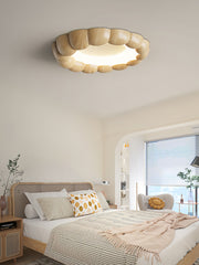 Faux Wood Ripple Ceiling Lamp