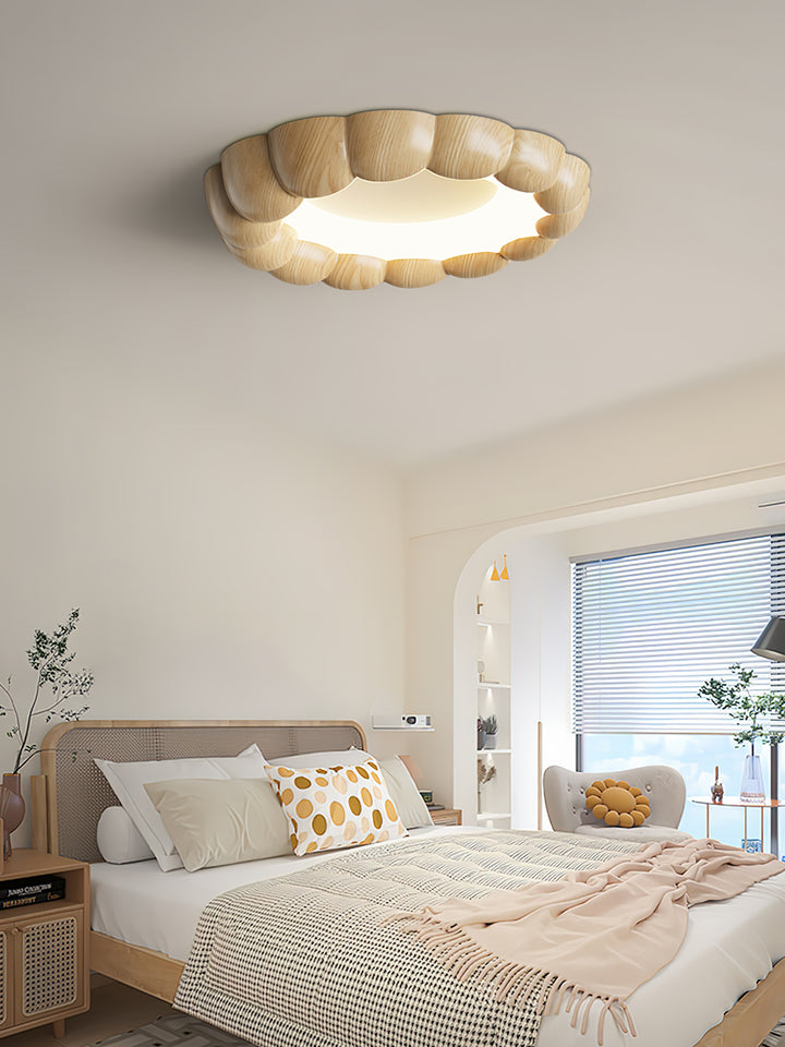 Faux Wood Ripple Ceiling Lamp - Vakkerlight