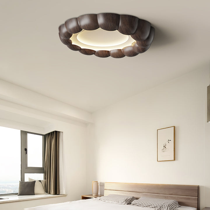 Faux Wood Ripple Ceiling Lamp - Vakkerlight