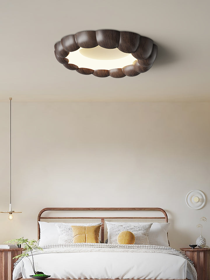 Faux Wood Ripple Ceiling Lamp - Vakkerlight