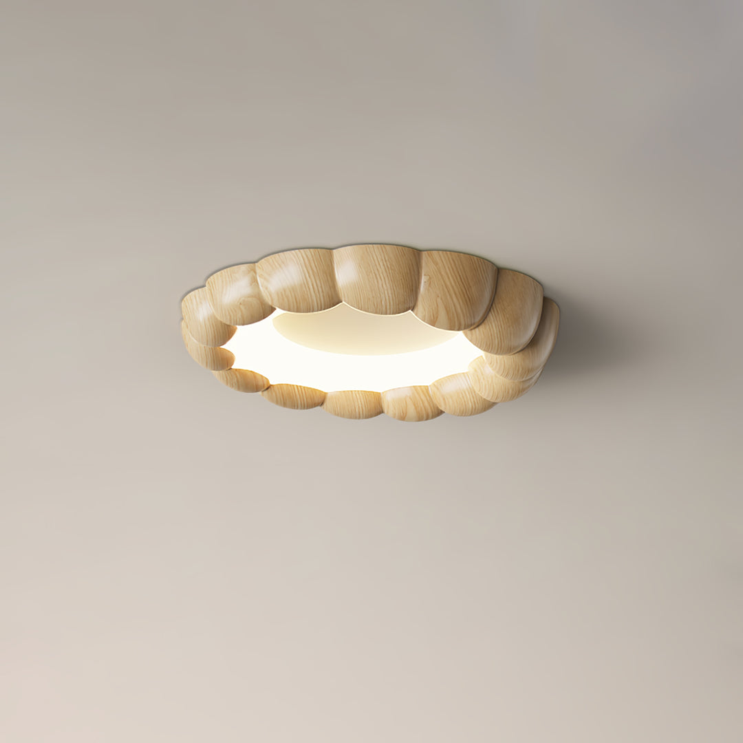 Faux Wood Ripple Ceiling Lamp - Vakkerlight