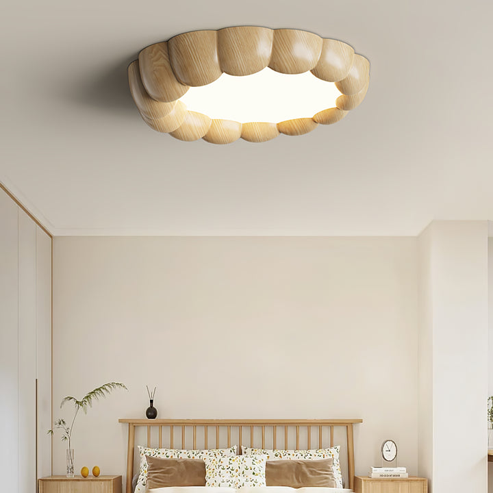 Faux Wood Ripple Ceiling Lamp - Vakkerlight