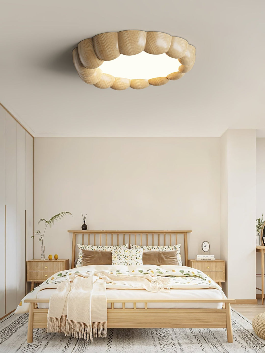 Faux Wood Ripple Ceiling Lamp - Vakkerlight