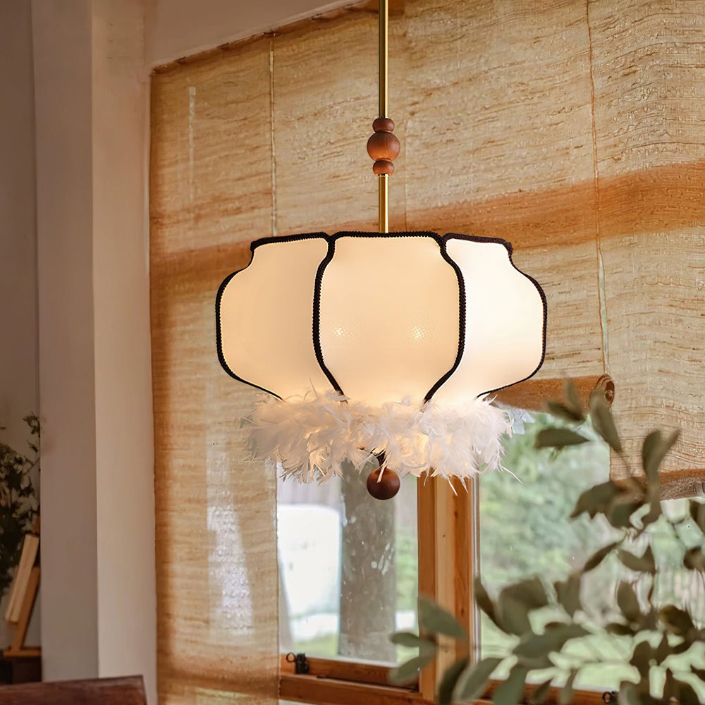 Feathered Lantern Pendant Light - Vakkerlight