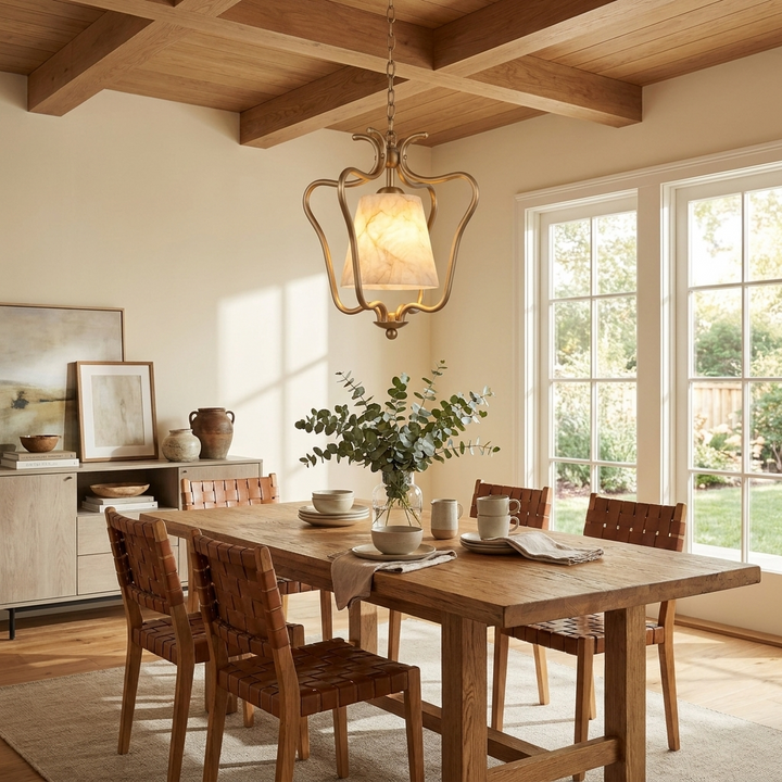 Filigree Alabaster Lantern Pendant Lamp