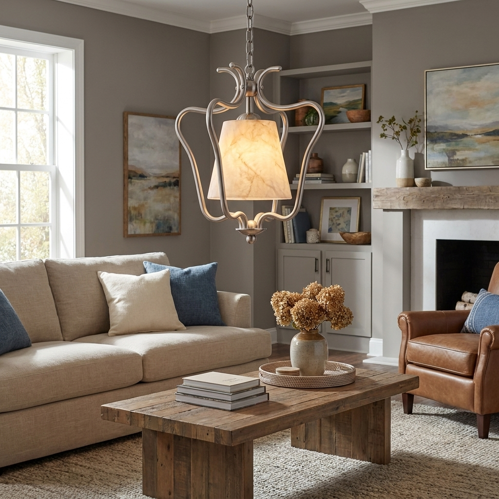 Filigree Alabaster Lantern Pendant Lamp