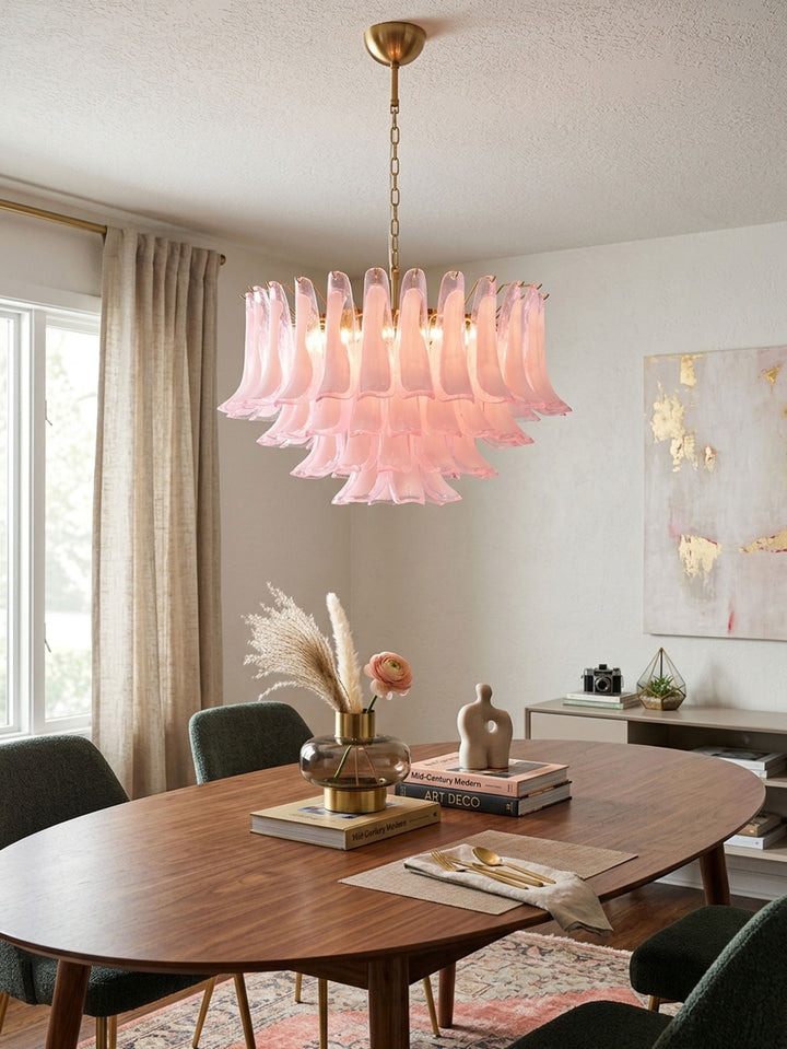 Fiora Pink Glass Chandelier - Vakkerlight