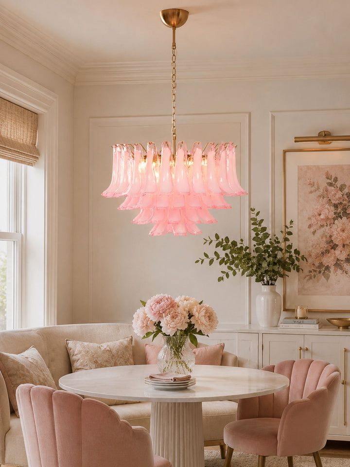 Fiora Pink Glass Chandelier - Vakkerlight