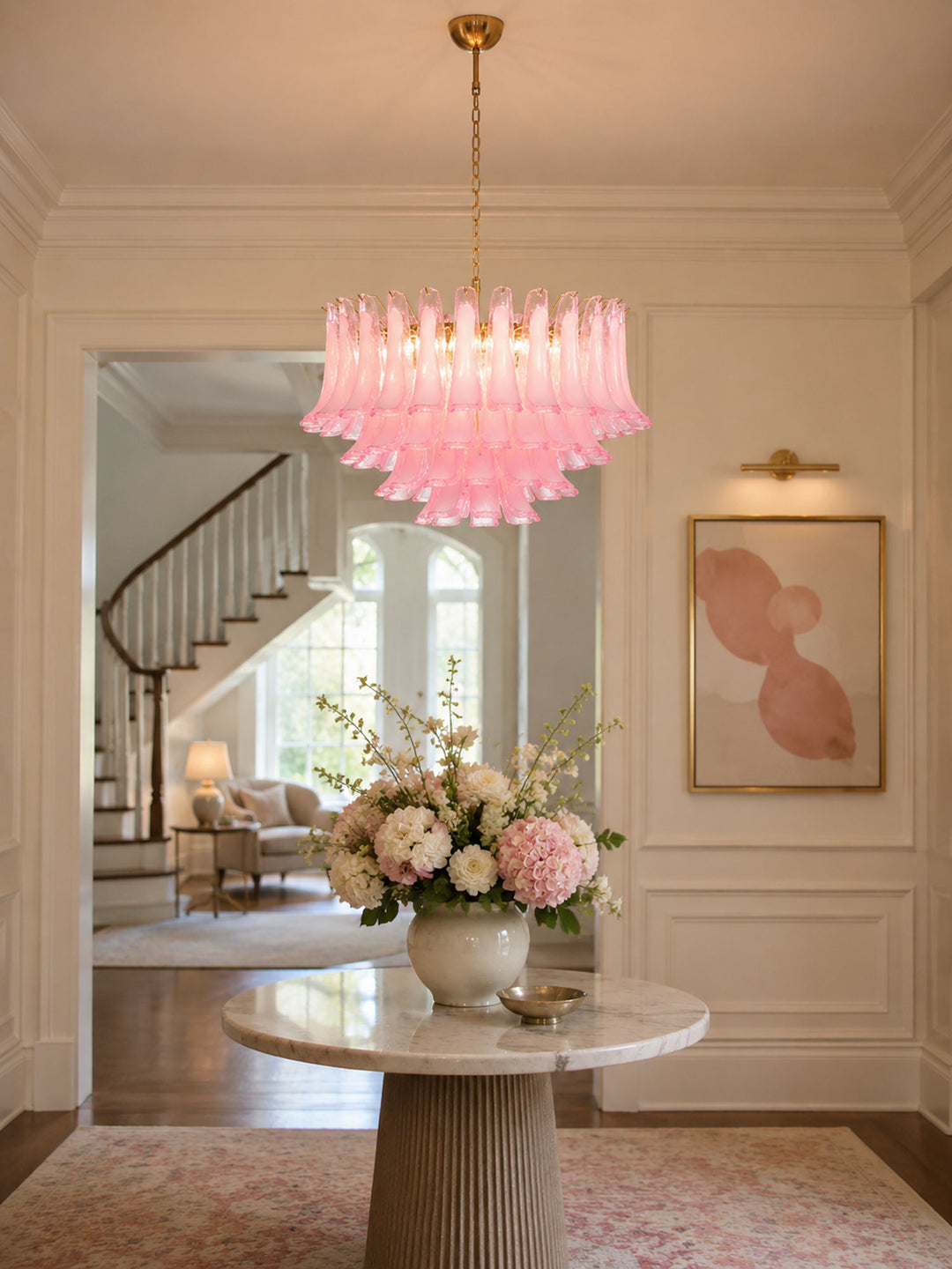 Fiora Pink Glass Chandelier - Vakkerlight