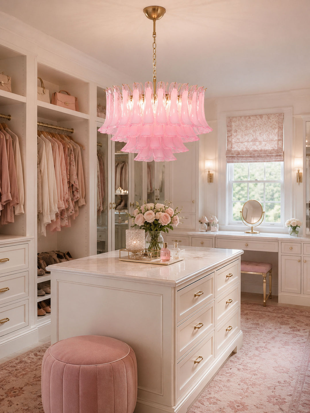 Fiora Pink Glass Chandelier - Vakkerlight