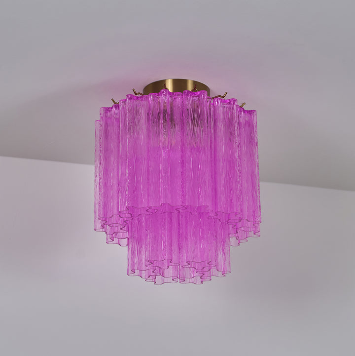 Fiora Rose Red Glass Ceiling Lamp - Vakkerlight