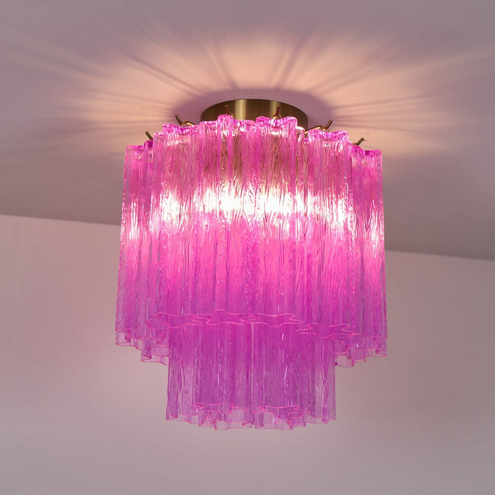 Fiora Rose Red Glass Ceiling Lamp - Vakkerlight