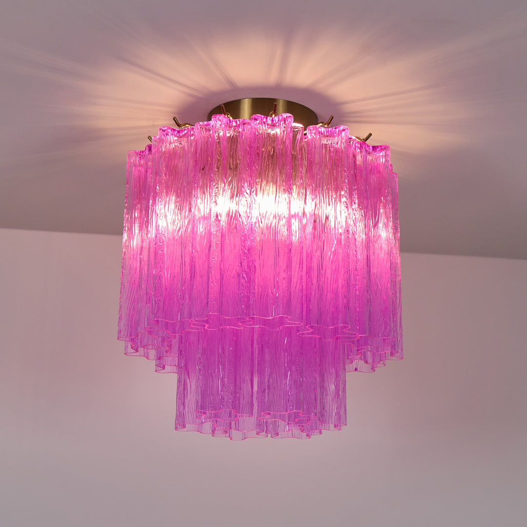 Fiora Rose Red Glass Ceiling Lamp - Vakkerlight