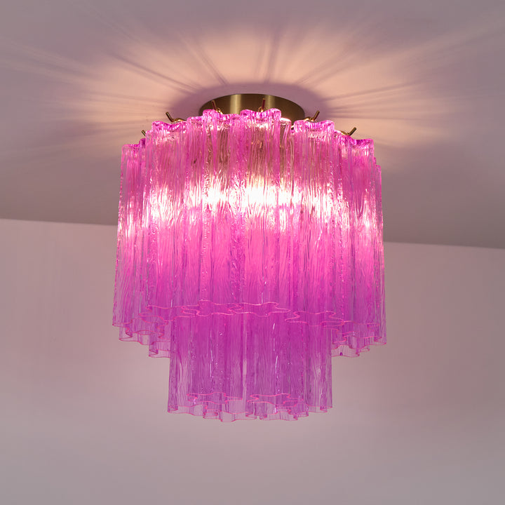 Fiora Rose Red Glass Ceiling Lamp - Vakkerlight