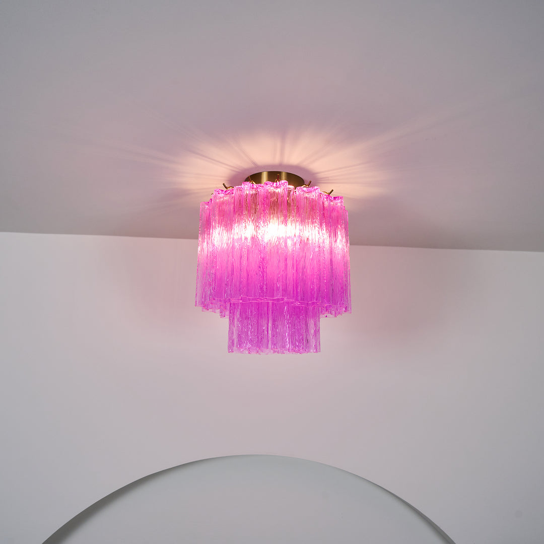 Fiora Rose Red Glass Ceiling Lamp - Vakkerlight