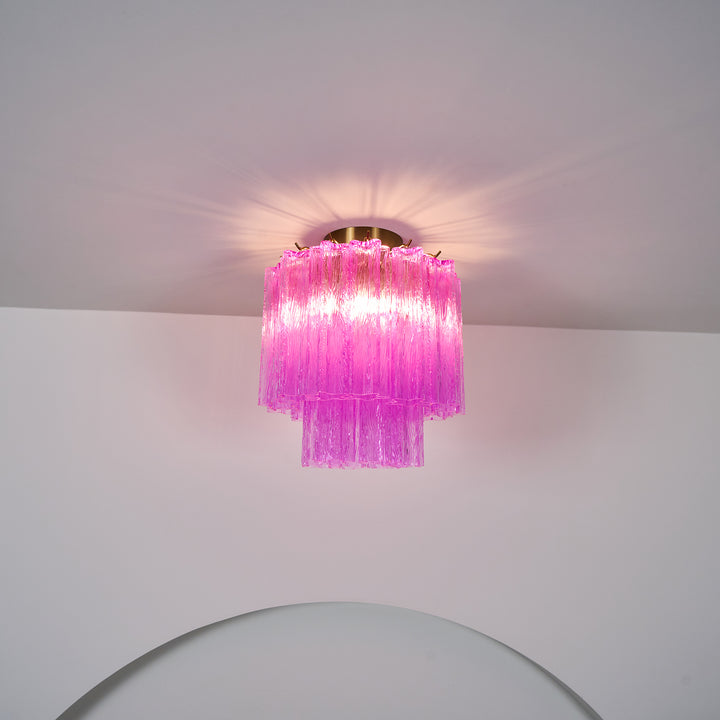 Fiora Rose Red Glass Ceiling Lamp - Vakkerlight