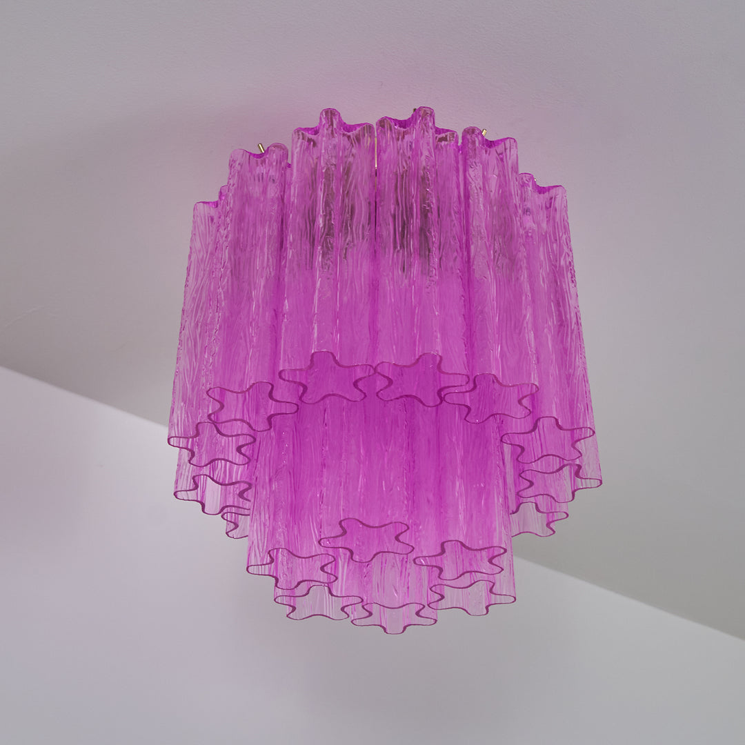Fiora Rose Red Glass Ceiling Lamp - Vakkerlight