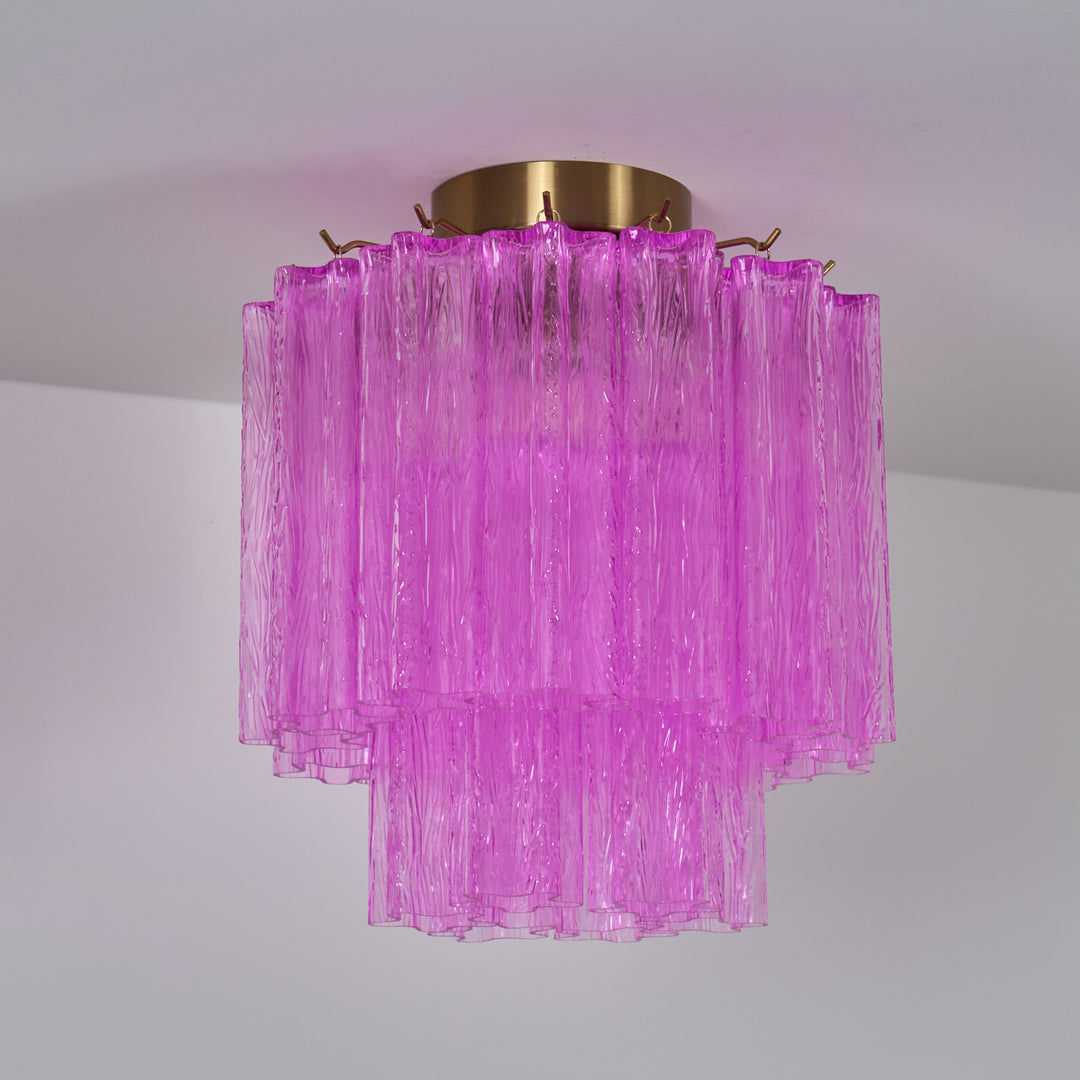 Fiora Rose Red Glass Ceiling Lamp - Vakkerlight