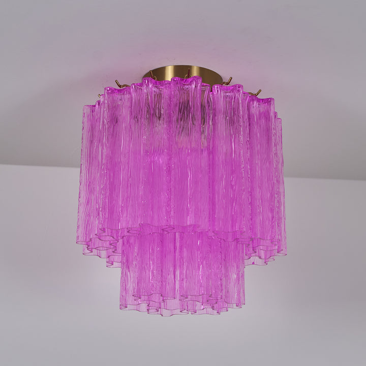Fiora Rose Red Glass Ceiling Lamp - Vakkerlight