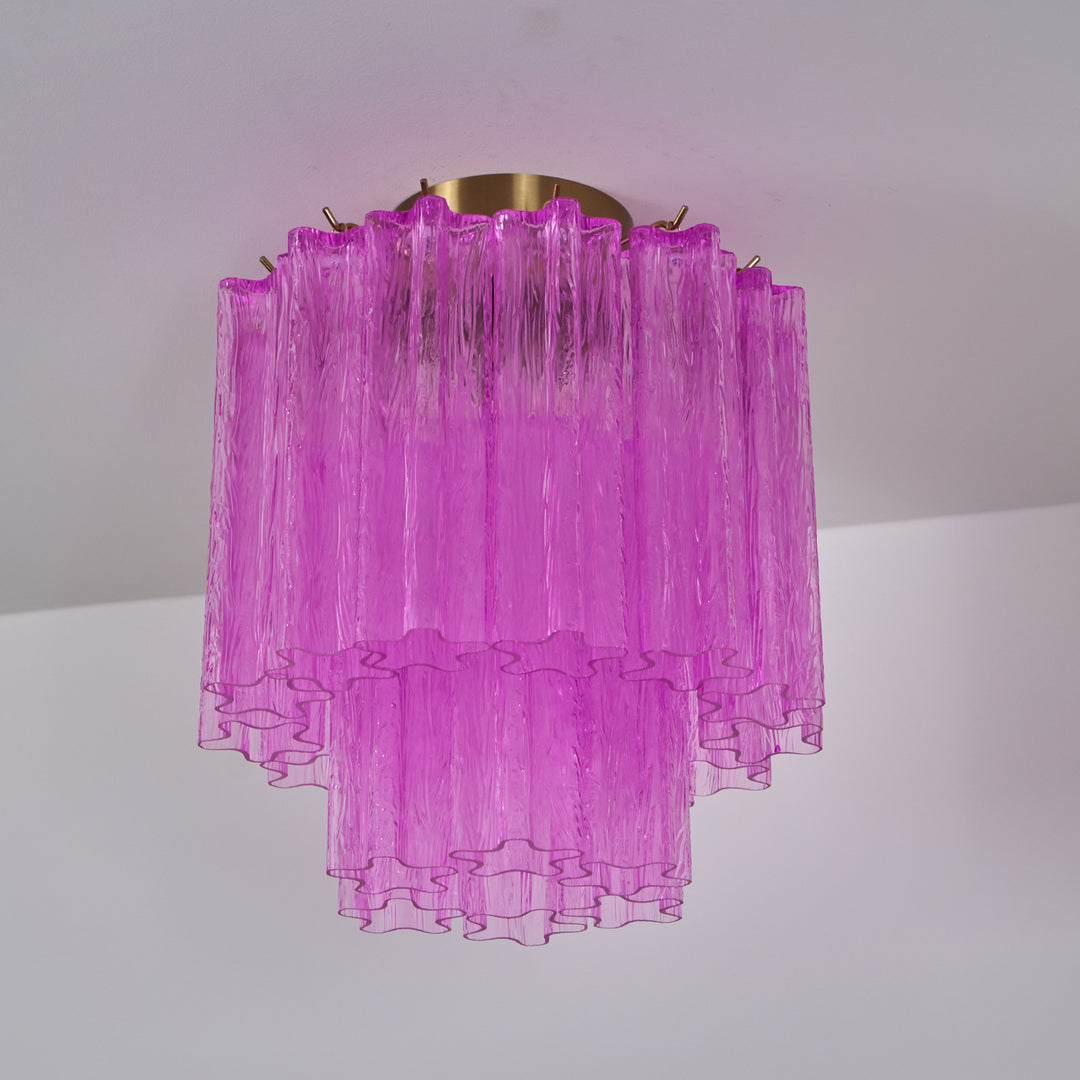 Fiora Rose Red Glass Ceiling Lamp - Vakkerlight