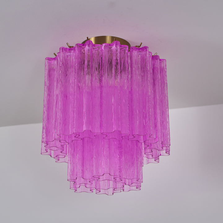 Fiora Rose Red Glass Ceiling Lamp - Vakkerlight