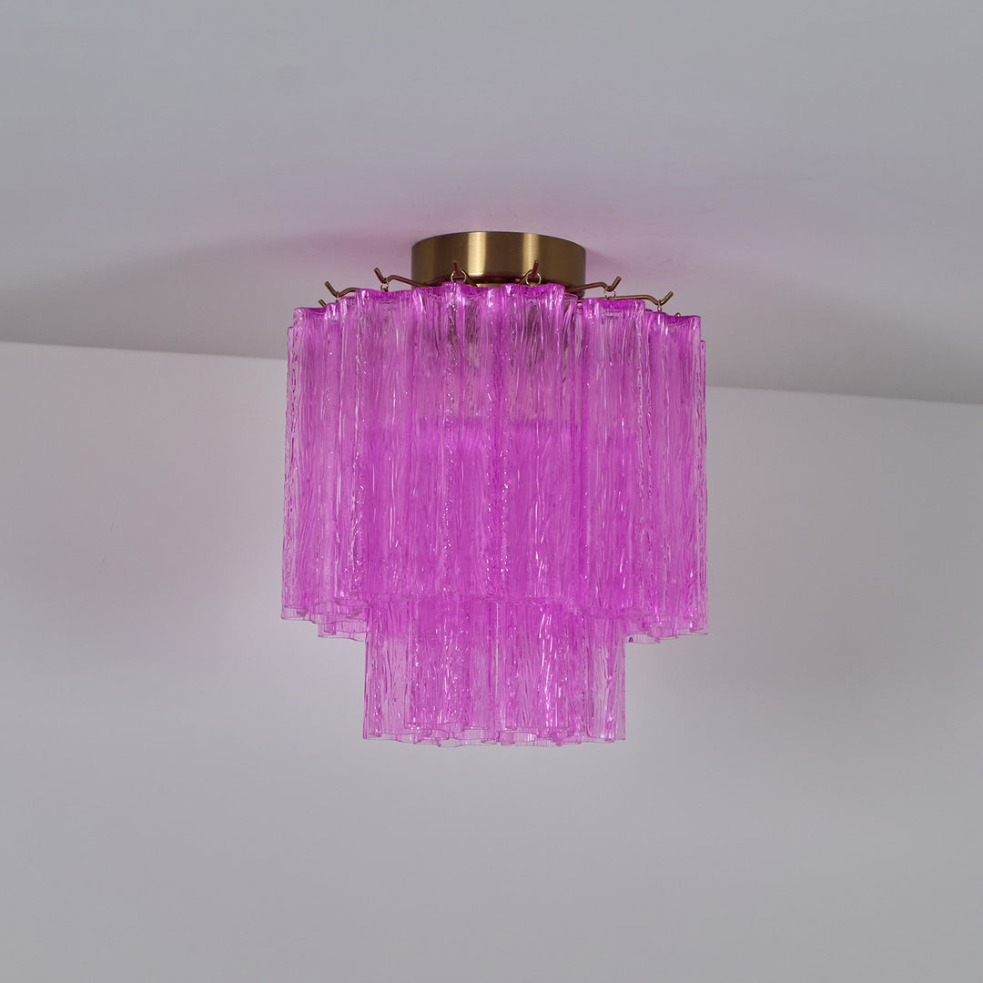 Fiora Rose Red Glass Ceiling Lamp - Vakkerlight