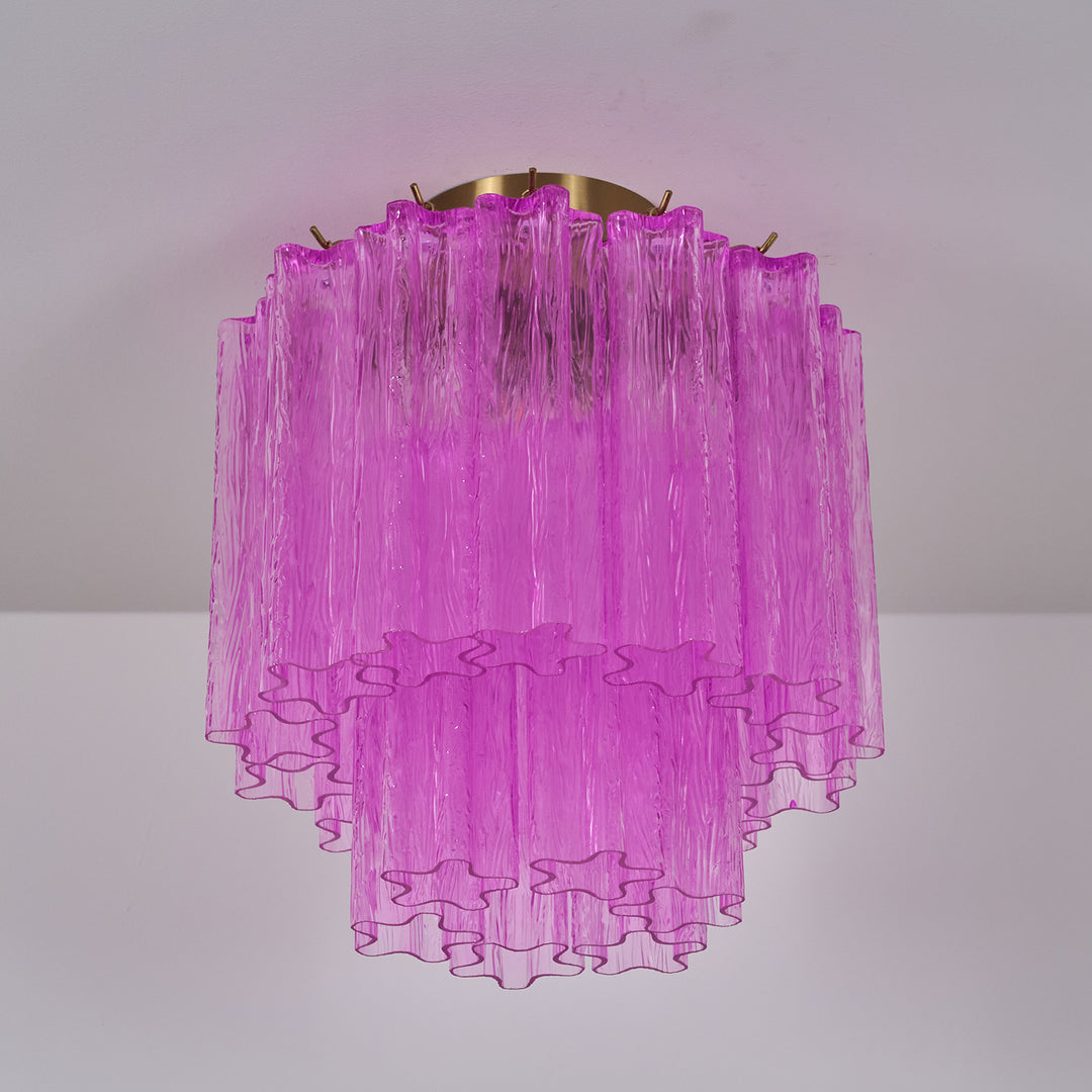 Fiora Rose Red Glass Ceiling Lamp - Vakkerlight