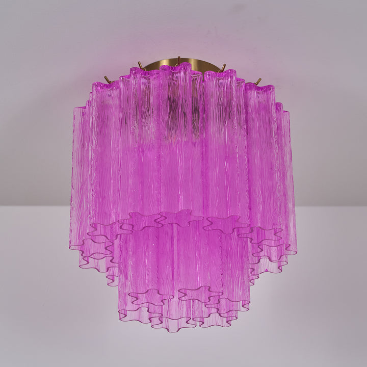 Fiora Rose Red Glass Ceiling Lamp - Vakkerlight