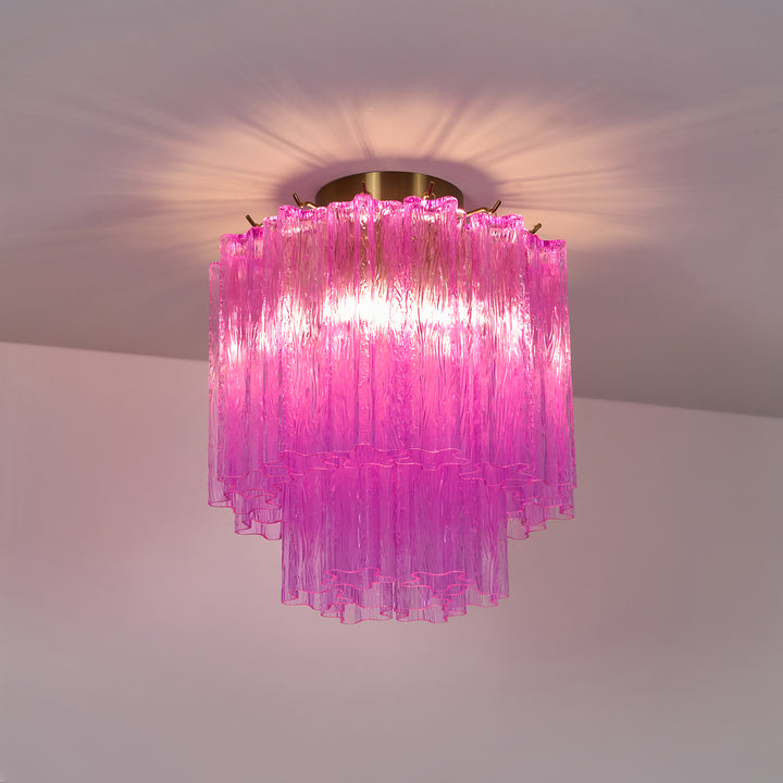 Fiora Rose Red Glass Ceiling Lamp - Vakkerlight