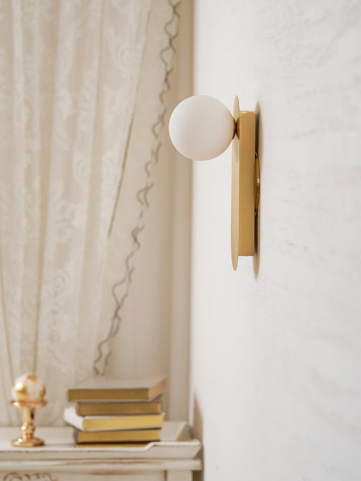 Flat Base Globe Sconce