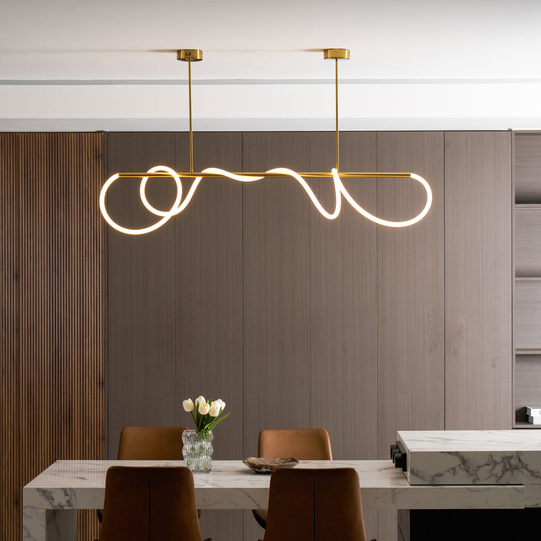 Flexible Linear Curve Chandelier - Vakkerlight