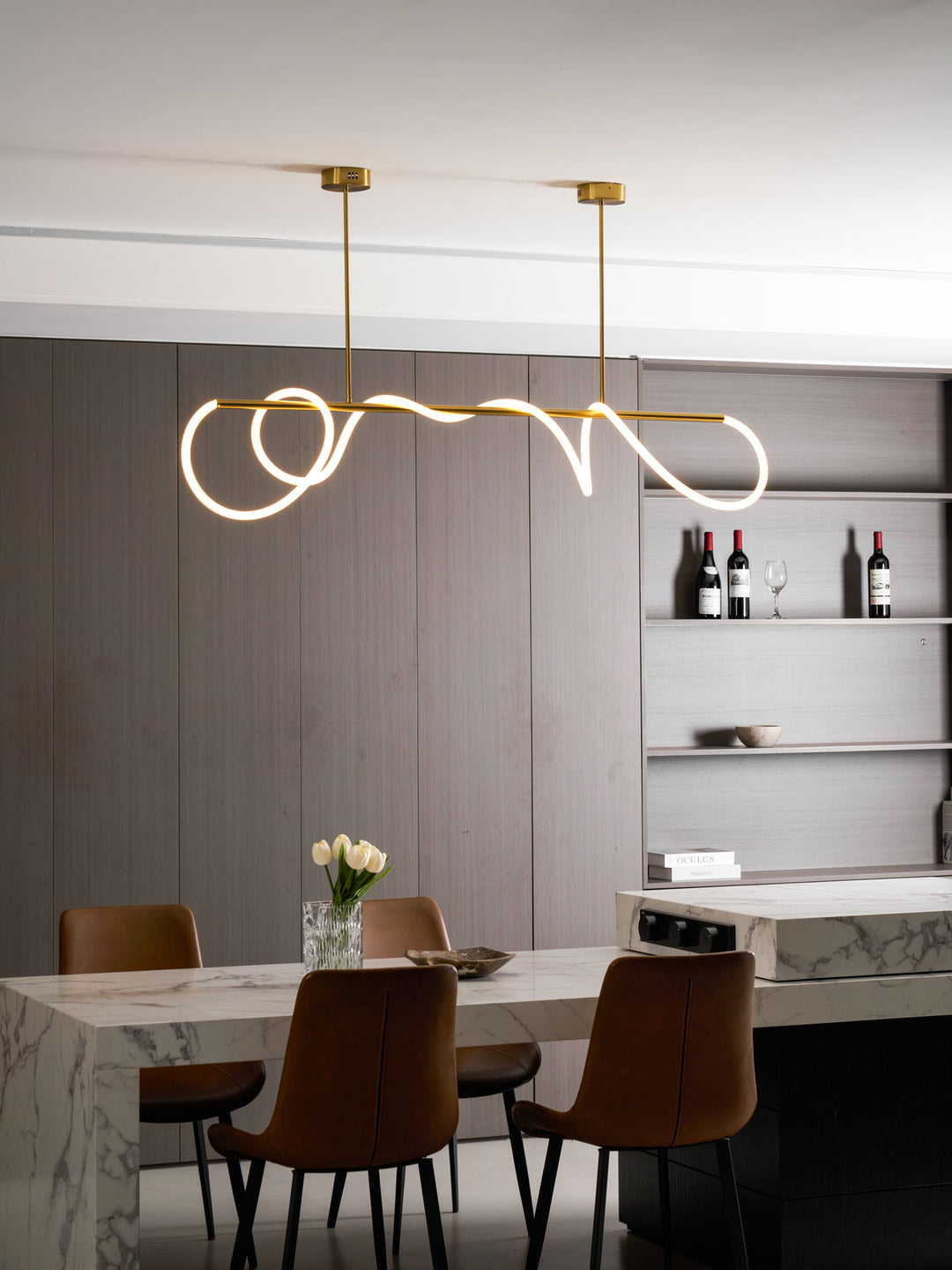 Flexible Linear Curve Chandelier - Vakkerlight