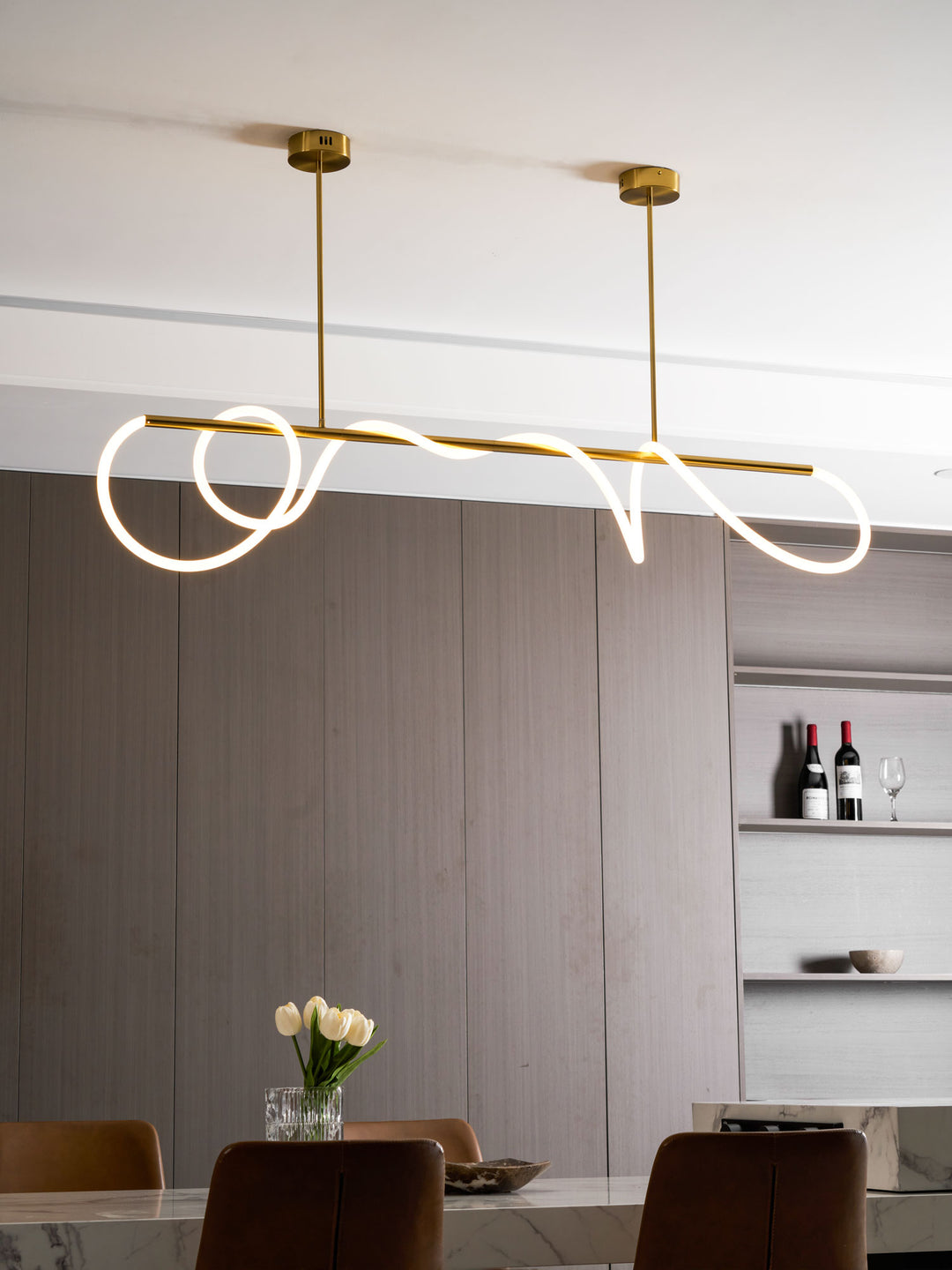 Flexible Linear Curve Chandelier - Vakkerlight