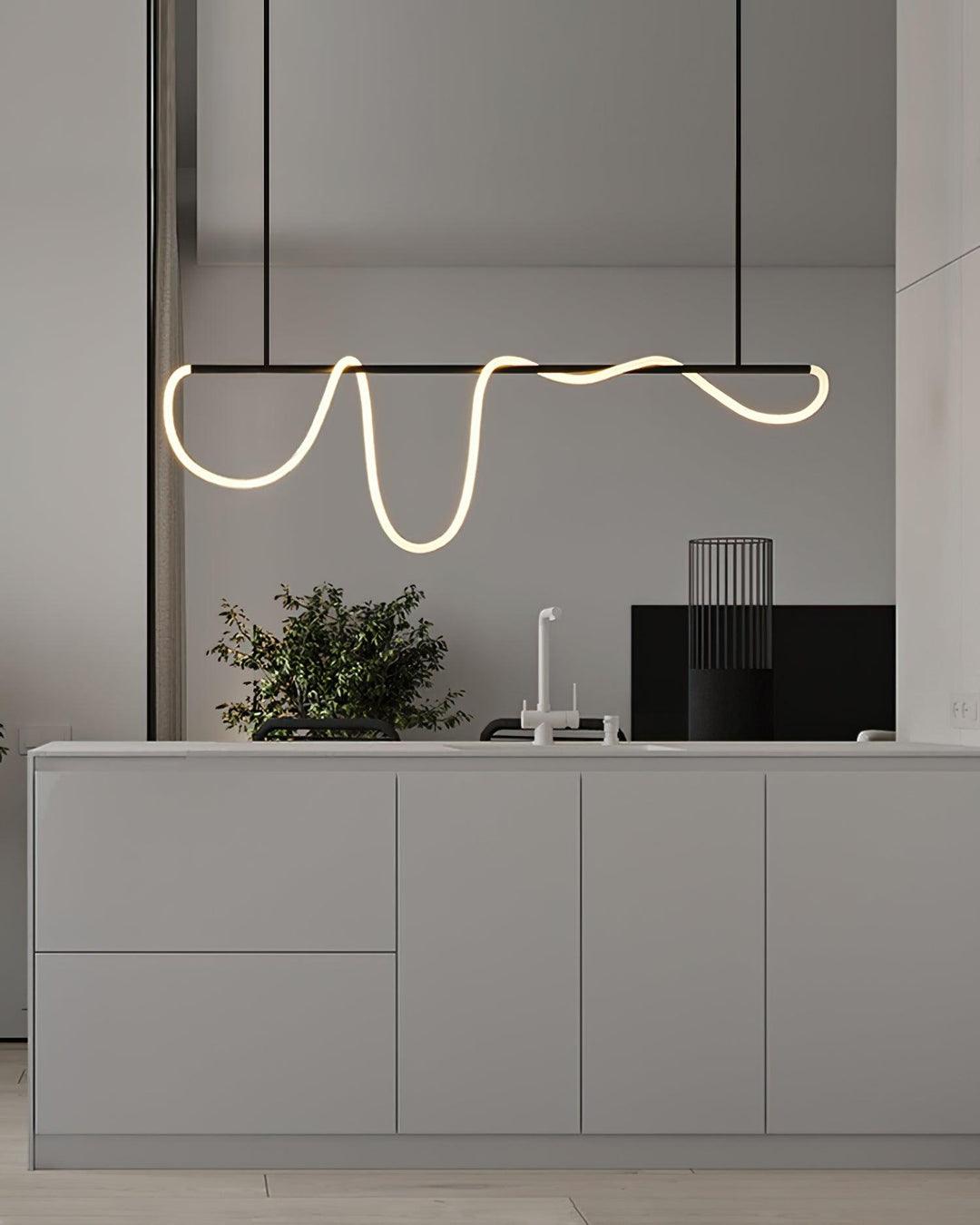 Flexible Linear Curve Chandelier - Vakkerlight