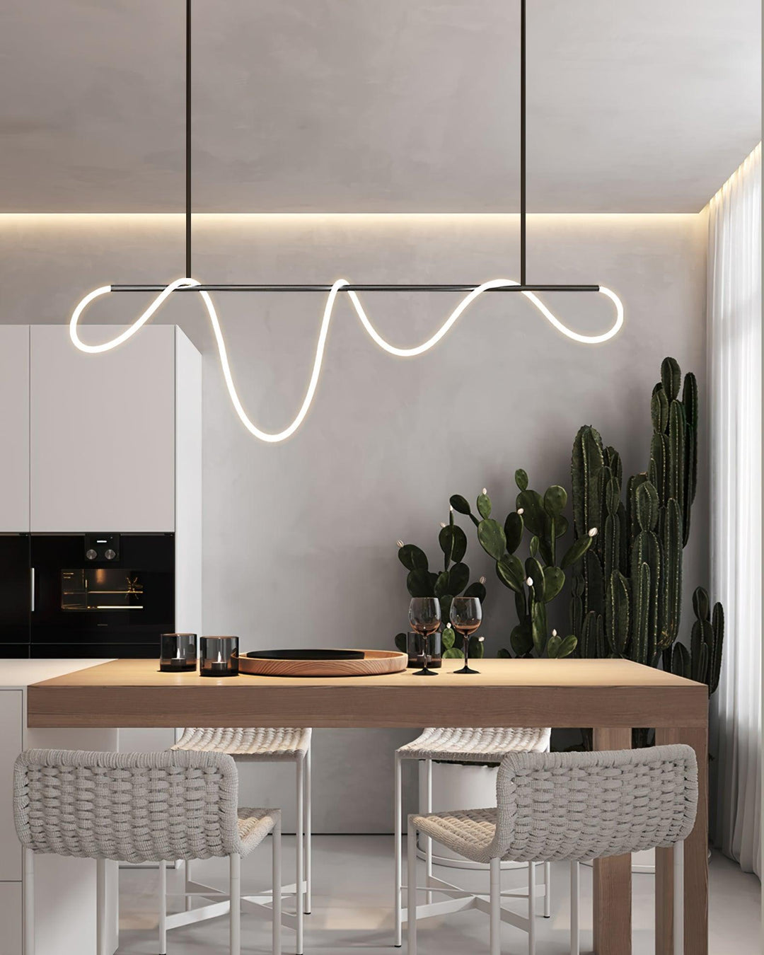 Flexible Linear Curve Chandelier - Vakkerlight