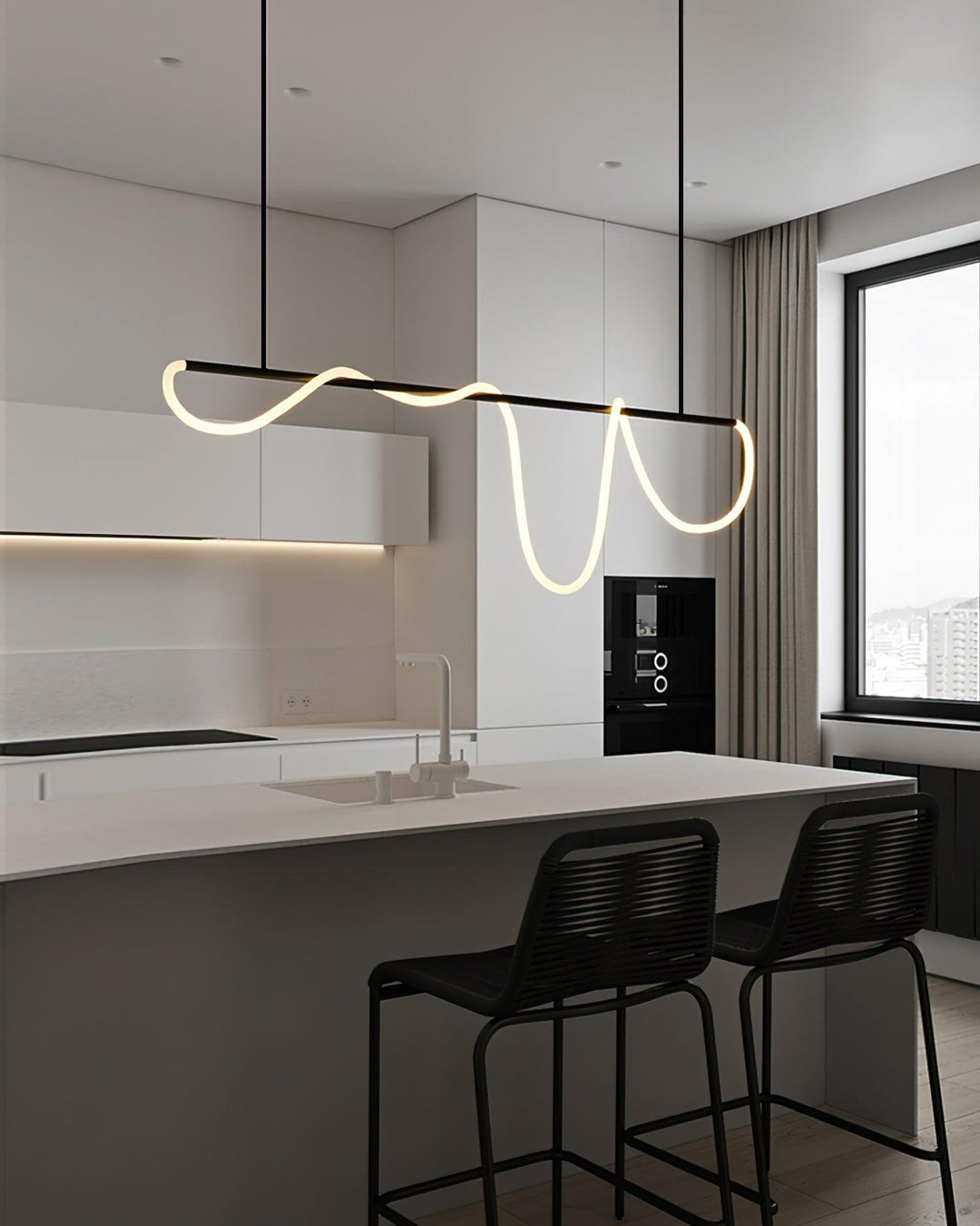 Flexible Linear Curve Chandelier - Vakkerlight