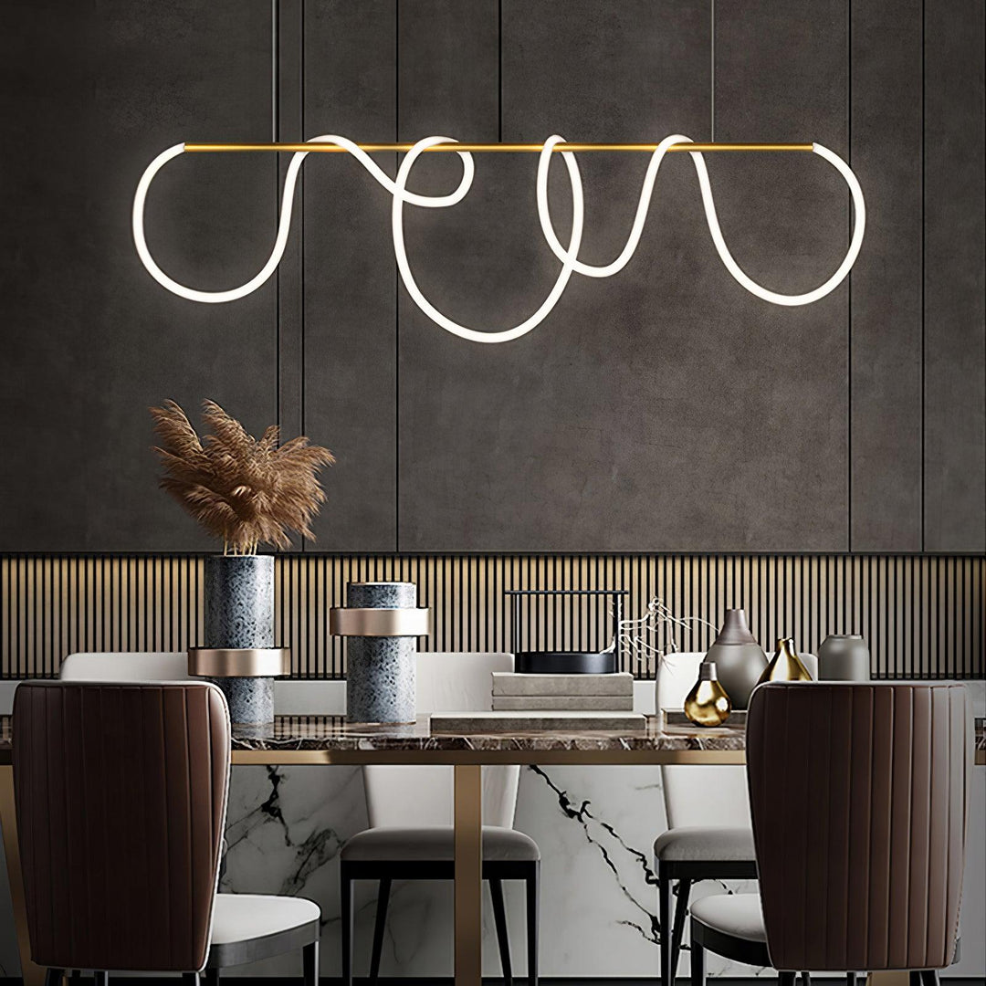 Flexible Linear Curve Chandelier - Vakkerlight