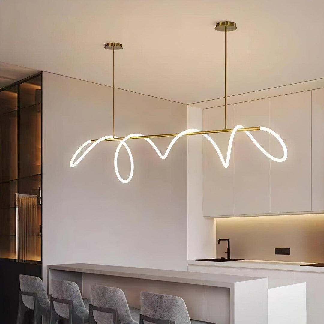 Flexible Linear Curve Chandelier - Vakkerlight